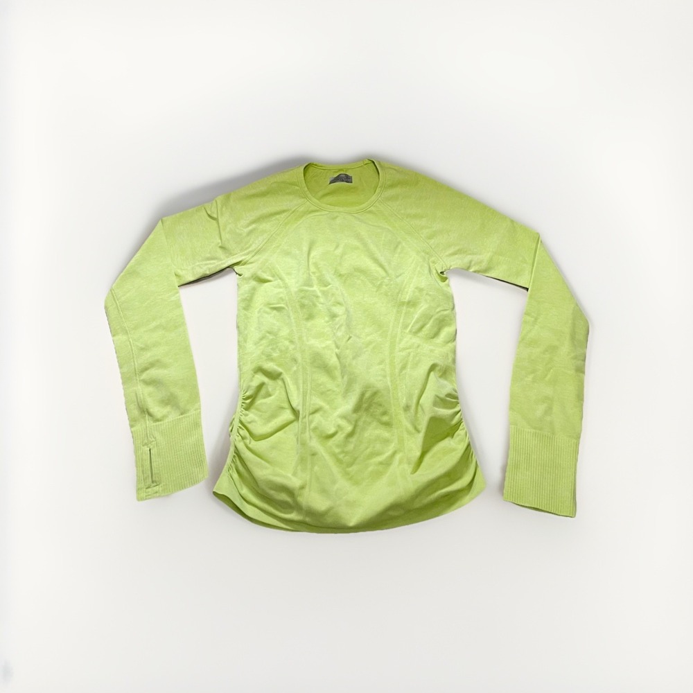 Athleta Fastest Track Top Yellow ‎ Seamless Running Long Sleeve Stretch Small S